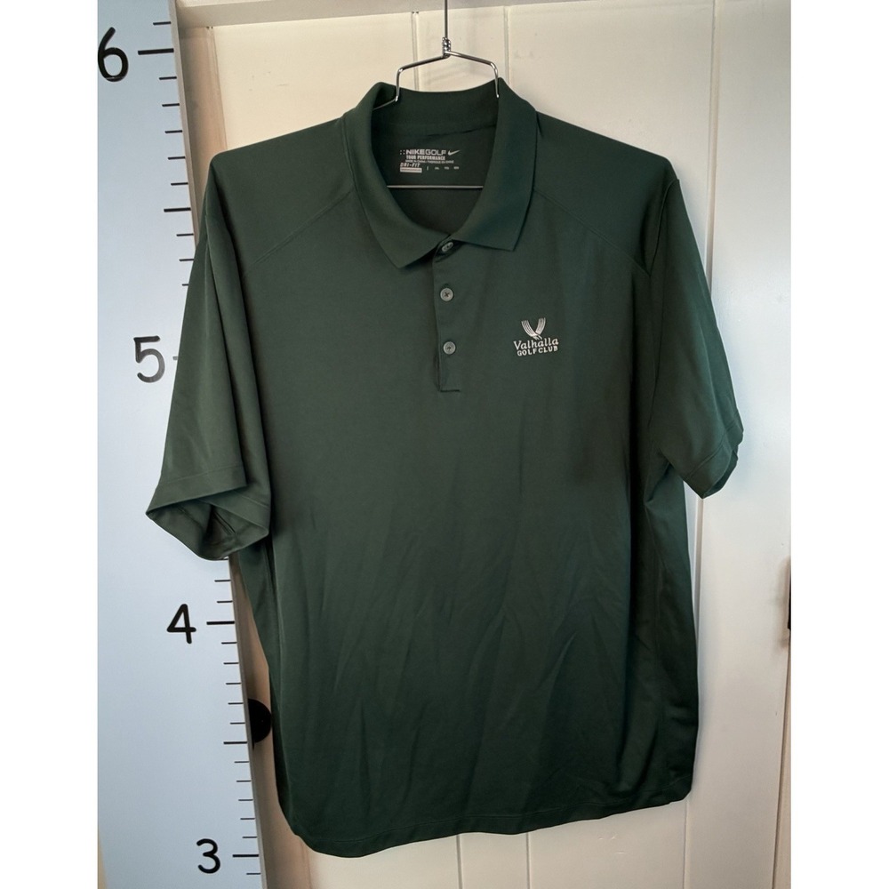 Nike Golf Tour Performance Dri Fit Men's Dark Green Polo XXL Valhalla Golf Club‎